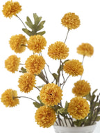 DuHouse 6pcs Artificial Flowers Faux Silk Pompon Mum,Silk Small Mini Chrysanthemum Ball with Stems for DIY Wedding Bouquets Centerpieces Vase Home Table Kitchen Decorations