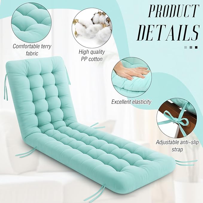 Long Floor Cushion Large Floor Cushion with Brushed Cotton 74.8 x 27.5 x 3.15 in Jumbo Lounger Pillow for Outdoor Indoor Bay Window Meditation Yoga Reading Sleeping(1 Pc,Cyan)