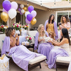 Tinideya 12 Pcs Flannel Fleece Throw Blanket Bulk 50 x 60 Inch Soft Fleece Blanket Warm Throw Blankets Coral Blankets for Couch Sofa Home Wedding Gifts Season (Lilac Color)