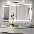 55x30 Inch Led Mirror for Bathroom with Front Light and Backlit, Bathroom Mirror with Led Lights, Vanity Mirror with Lights for Wall, Anti-Fog, Dimmable, Memory Function, Tempered Glass