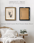 ARPEOTCY Vintage Gold Framed Wall Art for Living Room, 11x14 Inch Raccoon Canvas Print Home Decor, Sketch Animal Painting Picture, Bedroom Wall Decor Gifts for Friends or Family