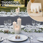 18 Pcs White Pillar Candles Bulk Set，2x3 2x4 2x6 Inch - 12 Each Size，Hurricane Candles，Dripless Unscented Smokeless，Gives You a Better Atmosphere When Organizing an Event Party.