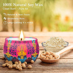 Candles Gift Set for Women, 4 Pack Scented Candles with 8% Essential Oils, 120H Long Lasting Aromatherapy Candles for Home Relaxation