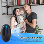 2026 Upgraded Ultrasonic Repeller Insect Indoor, Mouse Traps Repellent Insert Plug in, Pest Control Ant,Roach,Rodent, Mouse, Bugs, Mosquito, Spider, for Home, Office, Warehouse 6 Packs, Black