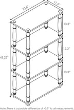 Furinno Turn-N-Tube 4-Tier Multipurpose Shelf Display Rack, Classic Tubes, Dark Cherry/Black