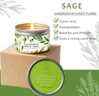 Sage Candles for Cleansing, Pure White Sage Candle 6 OZ- 35 Hour Burn Time, Aromatherapy Candle for Cleansing House Negative Energy Smudge Kit, Spiritual Meditation Housewarming Gifts