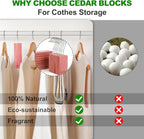 TOPIA HANGER Cedar Blocks for Clothes Storage, 16 Pack Hang Ups, 100% Natural North America Red Cedar Chips for Closets and Drawers Fresheners, CT86C