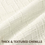 decorUhome Spring Cream White Chenille Euro Sham Throw Pillow Covers 26x26 Set of 2 Textured Slubby Couch Pillow Covers Farmhouse Accent Modern Neutral Decorative Pillow Cases for Bed Sofa Living Room
