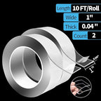 Art3d Nano Double-Sided Adhesive Tape, Multipurpose Tape for Carpet Mats/Paste Items/Photos Frames/Craft Wall Mounting