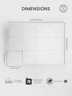 Bumusty Large Cork Board 48" x 36" Alternative - 12 Pack Felt Wall Tiles with 70 Safe Removable Adhesive Tabs, 30 Pushpins, Cork Boards for Walls Pin Board Bulletin Board Office Decor (Marble Gray)