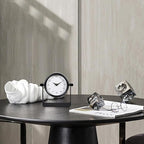 Vintage Mirror Table Clock on Stand, Decorative Desk and Small Clocks Shelf Clock Decorative Battery Operated Table Top Decor for Living Room，Silent Non-Ticking (Black)