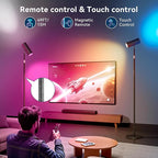 Spotlight Floor Lamp, Tall LED Standing Lamp with Remote/Touch Control, 2700K-6500K, 350°Rotating Head Standing Lamp, Reading Floor Lamp for Living Room, Bedroom, Office & Wall Art, Black RGB