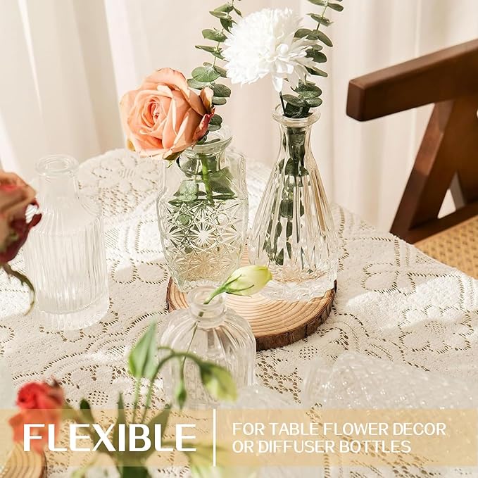 Glass Bud Vase Set of 32PCS Wedding Centerpieces for Tables,Mini Clear Bud Vases for Flowers,Small Flower Vases Suitable for Birthday Party,Anniversary,Wedding,Baby Shower (Clear, 32PCS)