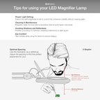 ESD Safe (Glass Lens) Professional LED Magnifying Lamp with Clamp (5 Diopter, 2.25X) Work Light, 4 Brightness Levels, Daylight Bright, 1200 Lumens, 5600K-6000K, Matte Black, BoliOptics MG16303222