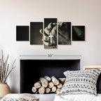 Elephant Stock Christian Prayer Canvas - 5 Panel Pictures Decor - Digital Design Canvas Print - Christian Wall Decor - 36" X 15"