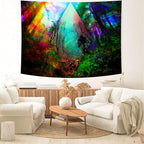 Delur Forest Tapestry Tree of Life Tropical Rainforest Tapestry Wall Hanging Colorful Nature Landscape Mystical Psychedelic Spiritual Headboard for Bedroom Living Room Home Decor (51.2" x 59.1")