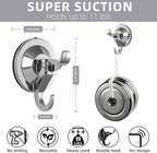Antimbee Suction Hooks, 5 Pack Reusable Hangers, Removable Large Suction Cups for Smooth/Uneven Surfaces, Door Wreath Hanger Max Hanging up to 11 lbs (Silver)