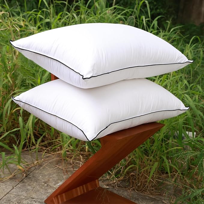 Luxurious Down Pillows - Standard Size, High Fill Power, Breathable Cotton Blend Shell,Down Pillow Ideal for Every Night