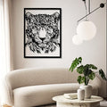 yumcake Metal Leopard Head Wall Art, Leopard Metal Wall Art Decor, Safari Animal Sculpture for Living Room, Unique Gift for Animal Lovers (Black, 24 x 17 inches / 60 x 45 cm, metal wall art)