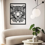 yumcake Metal Leopard Head Wall Art, Leopard Metal Wall Art Decor, Safari Animal Sculpture for Living Room, Unique Gift for Animal Lovers (Gold, 39 x 30 inches / 100 x 75 cm, metal wall art)