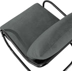 Peace nest Modern Accent Chair Comfy Living Room Suspended Chair Bedroom Armchair with Mental Frame Comfortable Upholstered Cushion for Balcony Lounge Reading Meeting Room Dark Grey