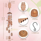 Owl Wind Chimes for Outside,Metal Windchimes,Owl Gifts for Women/Men,Wind Chime Garden Decor Outdoor,Memorial/Housewarming/Birthday/Festival Gifts,Front Yard Decor