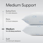 Calvin Klein Cooling Knit 20" x 28" Standard/Queen Size Set of 2 Bed Pillows for Sleeping, White