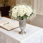 Kimura's Cabin 6Pcs Fake White Hydrangea Flowers Artificial Silk Hydrangeas with Stems Faux Hydrangea Bouquets for Home Wedding Party Table Core Decoration (White, Pack of 6)