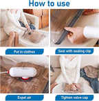 Vacuum Storage Bags for Travel - 12 Pack Space Saver Bags with Electric USB Pump, Vacuum Seal Compression Packing for Clothes and Luggage