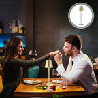 1-Pack Cordless Table Lamps - 5000mAh Rechargeable Battery Operated Desk Lamp, 3-Level Dimmable LED Night Light for Bedroom, Dining, Restaurant - Metal Design (Champagne Gold-1Pack)