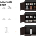 2-Tier Storage Bench, Shoe Bench with Thickened Padded Seat Cushion, Entryway Bench with 4 Doors, Adjustable Shelf, 13.8" D x 45.3" W x 18.5" H, for Entryway, Living Room, Bedroom, Brown