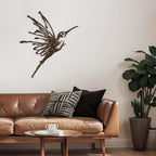 SIGNLEADER Metal Wall Art Decor Flying Bird Minimalist Modern Abstract Wall Sculpture Hangings Home Decoration for Living Room, Bedroom, Bathroom, Kitchen, Outdoor - 18" Bronze