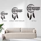 Personalized Dream Catcher Metal Wall Art - Custom Name Iron Sign for Home Decor, 8-30 Inch Black (Style B)