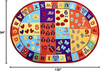 Furnish my Place 740 ABC with Numbers ABC Area Rug for Kids | Educational Alphabet Letter & Numbers | Nurseries Kindergarten | Play Area | Multicolor (7'10"x11' Oval)