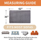 Waterproof Dog Bed Cover Non Slip Couch Covers for Dogs Washable Soft Faux Fur Sofa Cover Couch Covers for 2 Cushion Couch Sofa Pet Friendly (Grey)