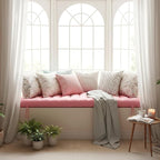Long Floor Cushion Large Floor Cushion with Brushed Cotton Jumbo Lounger Pillow for Outdoor Indoor Bay Window Meditation Yoga Reading Sleeping(Pink)