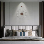 Modern Wall Clock Large Wall Clocks with Walnut Dial Silent Non-Ticking for Living Room Home Decor Bedroom Kitchen Office 17.8''× 24.4'' (Silver, Medium)