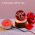 IFOLAINA Romantic Valentines Gifts for Wife Girlfriends Women I Love You Gifts for Her Couple Anniversary Birthday 3D Crystal Ball Night Light Glass Globe Decorative Decor