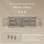 DINZI LVJ Shoe Bench, Entryway Storage Bench with Doors, Cushion, 2-Tier Shoe Rack with 8-Cubby, 47.2”L x 13.8”W Shoe Organizer Cabinet, Adjustable Shelf, Living Room, Bedroom, Gray Wash