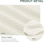 Hokway Stretch Couch Cushion Slipcovers Reversible Cushion Replacement Slipcovers Sofa Cushion Covers(Cream White, 3)