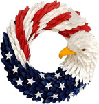 250th Anniversary Eagle Wreath, 3D Eagle Wreaths for Front Door, Red White and Blue Patriotic Wreath All-Weather Farmhouse Outdoor Holiday Decoration (A)