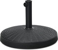 Tangkula 49 LBS Patio Umbrella Base, 20.5 Inch Outdoor Umbrella Stand W/Rattan Design, Adjustable Knob, Round Umbrella Holder for Backyard, Market Entrance, Poolside