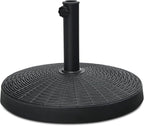 Tangkula 49 LBS Patio Umbrella Base, 20.5 Inch Outdoor Umbrella Stand W/Rattan Design, Adjustable Knob, Round Umbrella Holder for Backyard, Market Entrance, Poolside