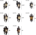 John Timberland Casa Marseille Vintage Outdoor Wall Light Fixture Veranda Bronze Scroll Frame 31" Champagne Hammered Glass for Exterior House Porch Patio Outside Deck Garage Yard Front Door