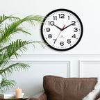 Atomic Wall Clock 10 Inch, Modern Clock Battery Operated Classic Analog Decorative for Kitchen, Living Room, Office, Bedroom, Bathroom (Black)