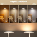 36W LED Floor Lamp, Super Bright Standing Lamp, Modern Stepless Dimmable Torchiere Tall Lamp with Remote Control, 350°Rotating Head Reading Floor Lamp for Living Room, Bedroom, Office - White