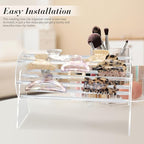 SNOWSTAR 2PCS Acrylic Claw Clip Organizer Holder,360-Degree Rotating Claw Clip Holder and Storage,Hair Clip Organizer Display Clear Stand for Women and Girls