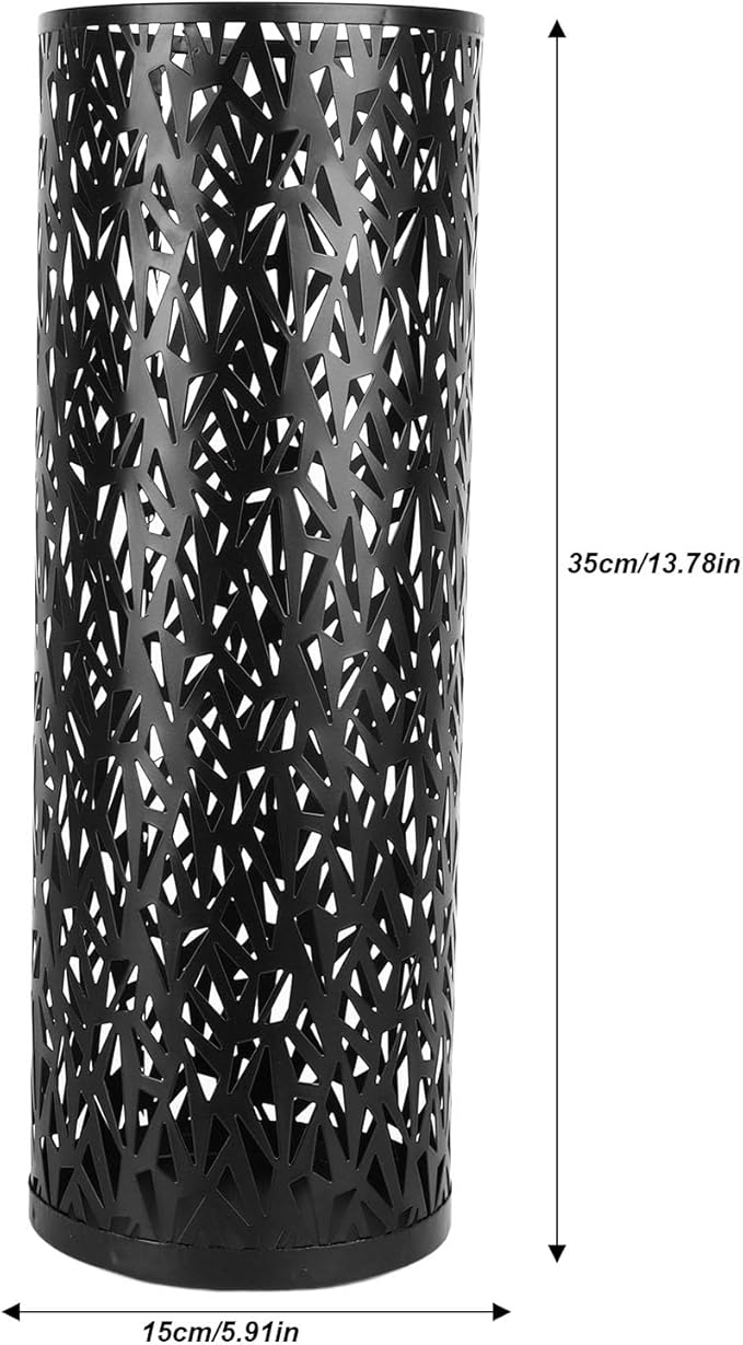 Umbrella Stand Umbrella Holder for Entryway,Umbrella Stand Rack,Metal Hollowed Freestanding Round Umbrella Holder Organizer Bin,Umbrella Rack Organizer Freestanding for Home Hotel Office(Medium-Black)