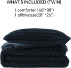BEDELITE Fleece Twin Comforter Set -Super Soft & Warm Fluffy Navy Faux Fur Bedding, Luxury Fuzzy Heavy Bed Set for Winter with 1 Pillow case