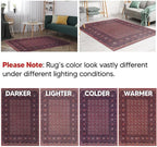 Keen Home Design 9x12 Rug - Machine Washable Area Rug with Non-Slip Backing, Ideal for Living Room, Dining Room, Bedroom - Vintage, Easy Clean, Durable, Low Pile Rug - (9' x 12')